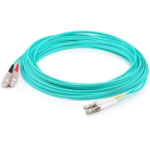 AddOn 3m LC (Male) to SC (Male) Aqua OM3 Duplex Fiber OFNR (Riser-Rated) Patch Cable - 100% compatible and guaranteed to work